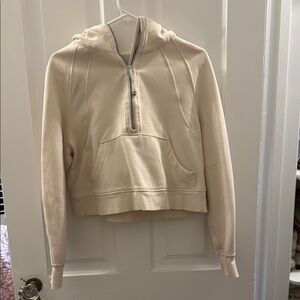 Cream Hooded Lululemon Scuba Sweatshirt